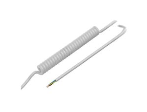 Przewód spiralny 3G1mm2, nieekranowany, PUR, biały, 300V,500V SPT00029B