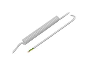 Przewód spiralny 4x0,5mm2, nieekranowany, PUR, biały, 300V, 0,2m SPT00184B
