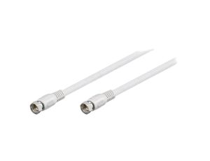 Kabel 7,5m F wtyk, z obu stron ekranowane złącza biały 75 50740