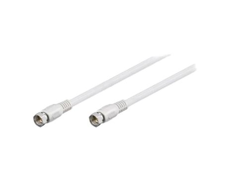 Kabel 7,5m F wtyk, z obu stron ekranowane złącza biały 75 50740