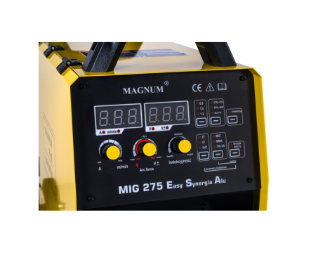 PÓŁAUTOMAT SPAWALNICZY INVERTOROWY MIG-275 EASY SYNERGIA ALU PULS, 280A/60%, MASA, MB24/3B, GP50, MIT, WĄŻ GAZ, BW, BRAK KABLA MMA - 6
