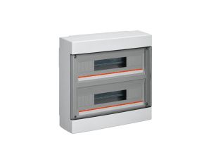 Rozdzielnica natynkowa 2x18 modułów IP40 400x400x130mm drzwi białe Elettrocanali