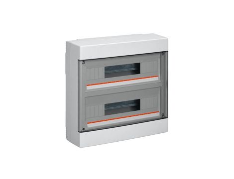 Rozdzielnica natynkowa 2x18 modułów IP40 400x400x130mm drzwi białe Elettrocanali