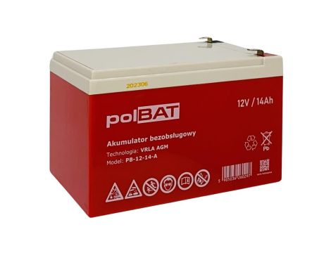 Akumulator AGM 12V 14Ah polBAT PB-12-14-A