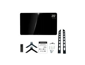 Szklany grzejnik na podczerwień promiennik PrimeHeat 720W WiFi Tuya czarny