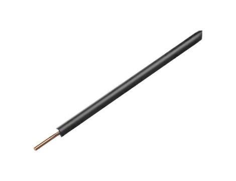 Przewód pomiarowy, 0,2mm2, drut, Cu, PVC, czarny, 60V, 1x0,2mm2, 100m 105-1-100