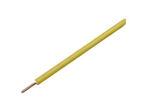 Przewód pomiarowy, 0,2mm2, drut, Cu, PVC, żółty, 60V, 1x0,2mm2, 100m 105-3-100