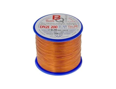 Drut nawojowy podwójnie emaliowany, 0,2mm, 0,25kg, -65...200C DN2E0.20/0.25