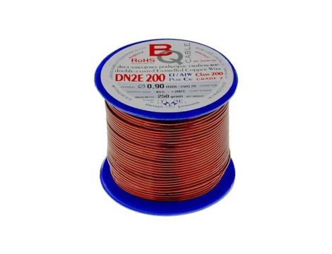 Drut nawojowy podwójnie emaliowany, 0,9mm, 0,25kg, -65...200C DN2E0.90/0.25