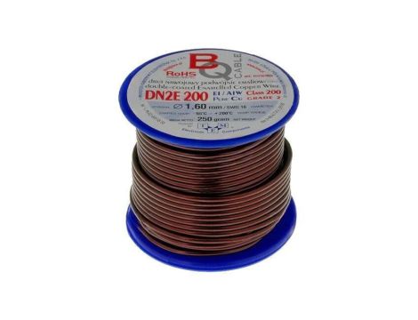 Drut nawojowy podwójnie emaliowany, 1,6mm, 0,25kg, -65...200C DN2E1.60/0.25