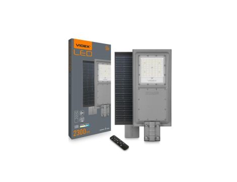 Naświetlacz Lampa Solarna z Czujnikiem 100W 2300lm 5000K Neutralna 130 3.2V IP65 IK07 Szary VIDEX