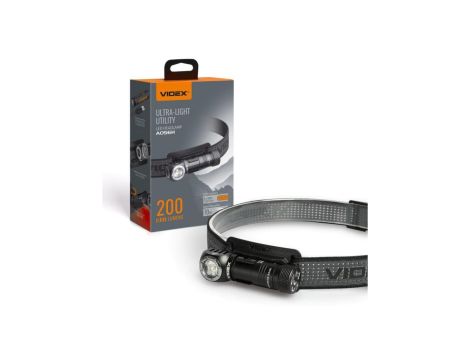 Latarka czołowa LED 20W 200lm 5000K 3 barwy światła czarna IP68