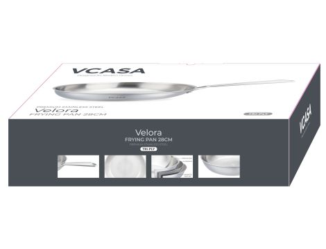 VCASA PATELNIA STAL NIERDZEWNA TRI-PLY 28cm