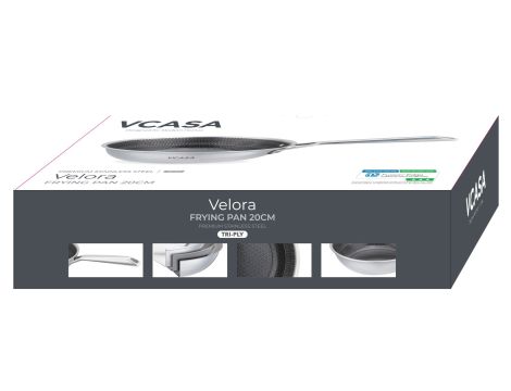 VCASA PATELNIA STAL NIERDZEWNA TRI-PLY Z POWŁOKĄ CERAMICZNĄ PPG FUSION EDGE 20cm