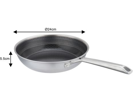 VCASA PATELNIA STAL NIERDZEWNA TRI-PLY Z POWŁOKĄ CERAMICZNĄ PPG FUSION EDGE 24cm - 2