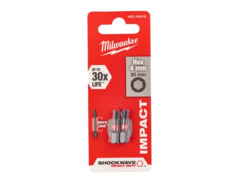 Milwaukee - Bit Shockwave Hex4 25mm-2szt. - 4932430895 - 2