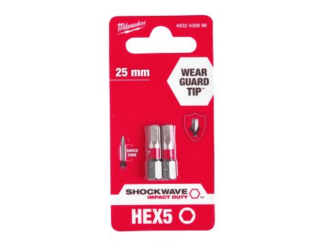 Milwaukee - Bit Shockwave Hex5 25mm-2szt. - 4932430896 - 2