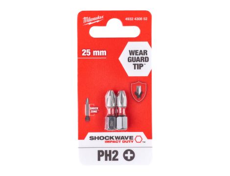 Milwaukee - Bity udarowe Shockwave PH2 25mm-2szt. - 4932430852 - 2