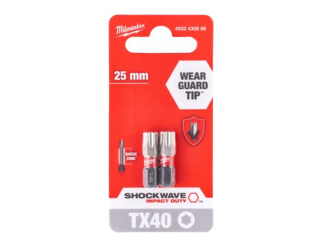 Milwaukee - Bity udarowe Shockwave TX40 25mm-2szt. - 4932430888 - 2