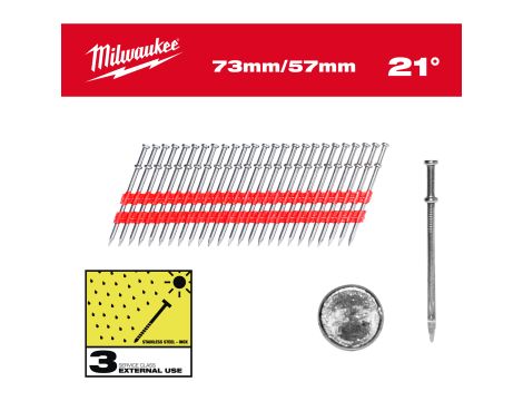 Milwaukee - Gwoździe z podwójnym łbem M18 FDN 57 mm - 2 000szt - 4932498155