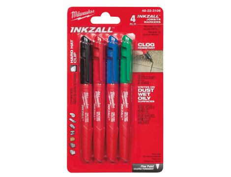 Milwaukee - Kolorowe markery (zestaw 4 markerów: czarny, czerwony, niebieski, zielony) - 48223106 - 3