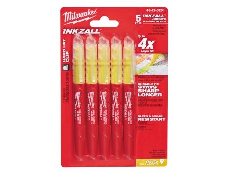 Milwaukee - Markery zakreślacze żółte - 5 szt. - 48223201 - 2