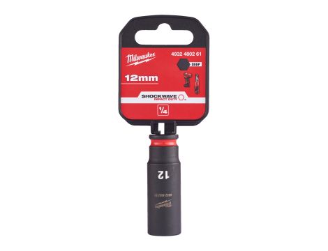 Milwaukee - Nasadka udarowa długa SHW 1/4" 12 mm, Hex - 4932480261 - 2