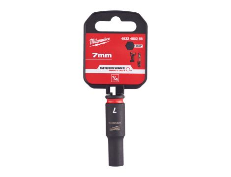Milwaukee - Nasadka udarowa długa SHW 1/4" 7 mm, Hex - 4932480256 - 2