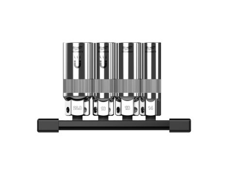 Milwaukee - Nasadki 3/8" do świec zapłonowych zestaw 4szt na szynie - 4932498383