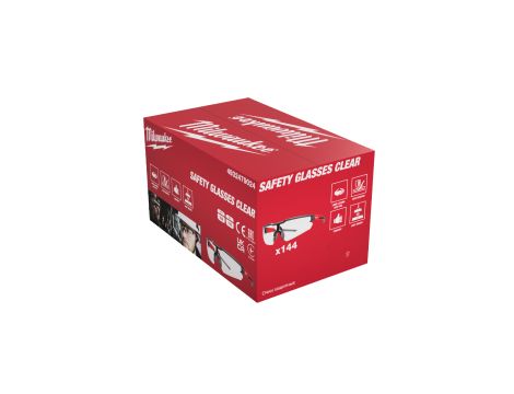 Milwaukee - Okulary ochronne odporne na zarysowania bezbarwne - opakowanie zbiorcze 144 pary - 4932479024