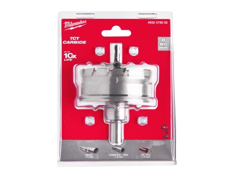 Milwaukee - Otwornice jednoczęściowe z węglika spiekanego TCT 80mm - 4932479055 - 2