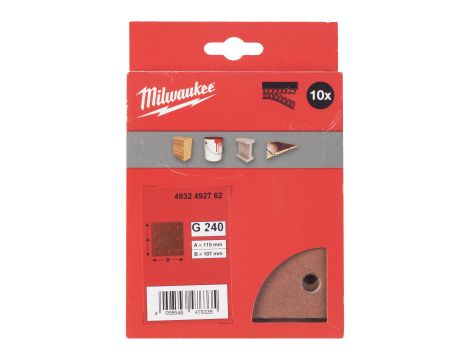 Milwaukee - Papier ścierny 115x107/10 otworów G240 10 szt. - 4932492762 - 2