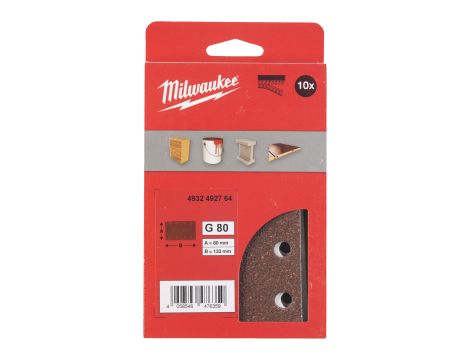 Milwaukee - Papier ścierny 80x133/8 otworów G80 10 szt. - 4932492764 - 2
