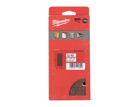 Milwaukee - Papier ścierny 93x185/8 otworów G40 10 szt. - 4932492257 - 2