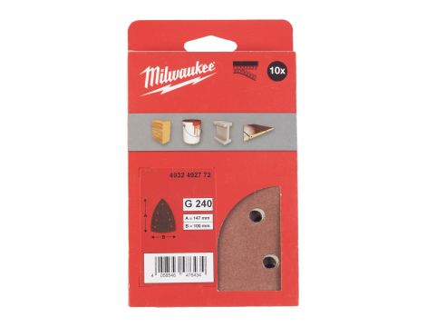 Milwaukee - Papier ścierny delta 100x147/7 otworów G240 10 szt. - 4932492772 - 2