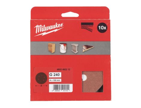 Milwaukee - Papier ścierny Ø150/6 otworów G240 - 10 szt. - 4932492212 - 2