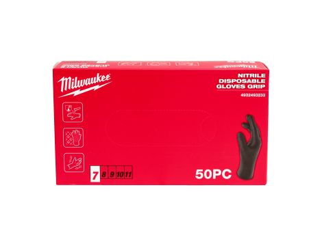Milwaukee - Rękawice jednorazowe nitrylowe - S/7 - 50 par - 4932493233