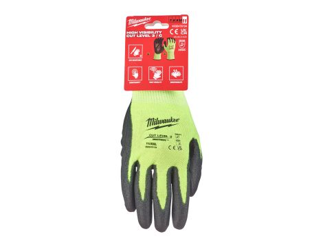 Milwaukee - Rękawice odporne na przecięcia o podwyższonej widzialności - poz. C - rozm XXL/11 - 1 para - 4932478134 - 2