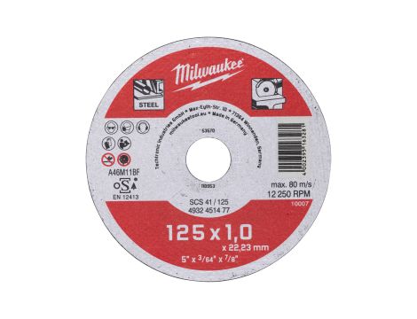 Milwaukee - Tarcza do cięcia metalu Contractor 125X1 mm - 4932451477 - opakowanie 50 szt. Cena za szt.