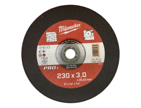 Milwaukee - Tarcza do kamienia wypukła 230X3 mm PRO+ - 4932451500 - opakowanie 25 szt. Cena za szt. - 2