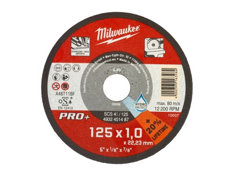 Milwaukee - Tarcza do metalu płaska 125X1 PRO+ - 4932451487 - opakowanie 50 szt. Cena za szt. - 2