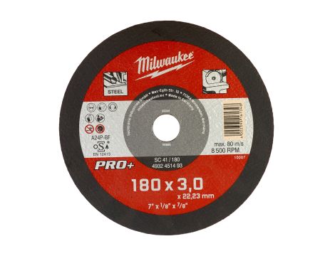 Milwaukee - Tarcza do metalu płaska 180X3 mm PRO+ - 4932451493 - opakowanie 25 szt. Cena za szt. - 2