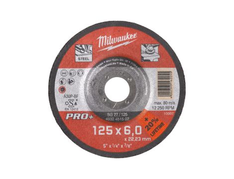 Milwaukee - Tarcza do szlifowania metalu 125X6 mm PRO+ - 4932451502 - opakowanie 25 szt. Cena za szt. - 2