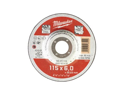 Milwaukee - Tarcza do szlifowania metalu Contractor 115X6 mm - 4932451481 - opakowanie 25 szt. Cena za szt.