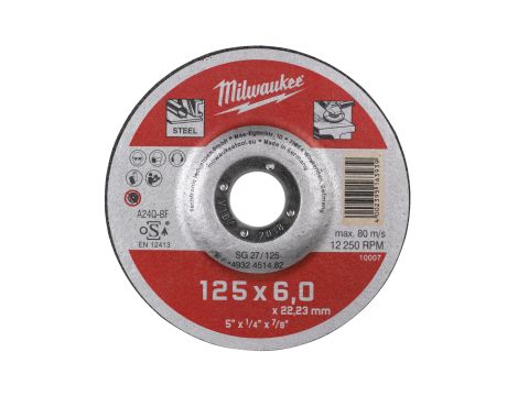 Milwaukee - Tarcza do szlifowania metalu Contractor 125X6 mm - 4932451482 - opakowanie 25 szt. Cena za szt. - 2