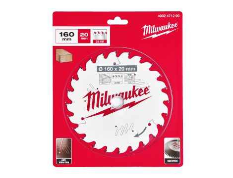 Milwaukee - Tarcza pilarska 160X20X2.2X24ATB - 4932471290 - 2