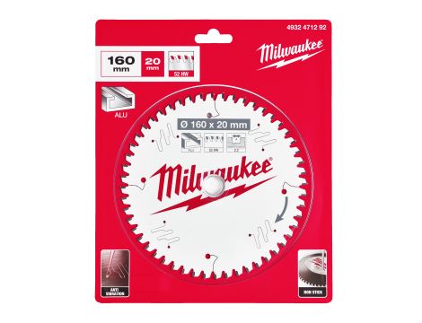 Milwaukee - Tarcza pilarska Alu160x20x2,2x52TF - 4932471292 - 2