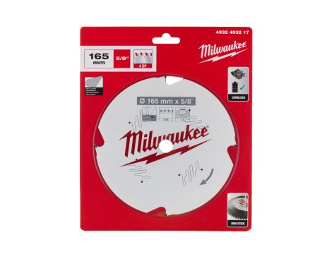 Milwaukee - Tarcza pilarska do ręcznych pił tarczowych 165x5/8x1.8X4D z diamentowymi zębami - 4932493217 - 2
