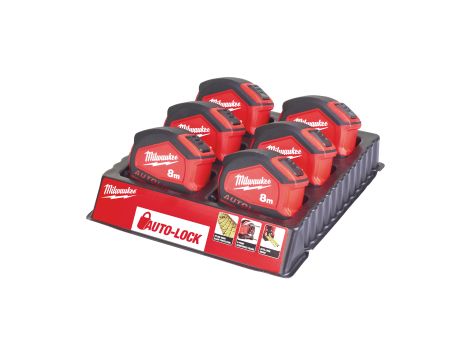 Milwaukee - Taśma miernicza AUTOLOCK 8/25 - 4932464664 - opakowanie 6 szt. Cena za szt. - 3