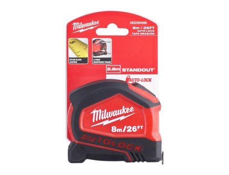 Milwaukee - Taśma miernicza AUTOLOCK 8-26/25 - 4932464666 - opakowanie 6 szt. Cena za szt. - 2